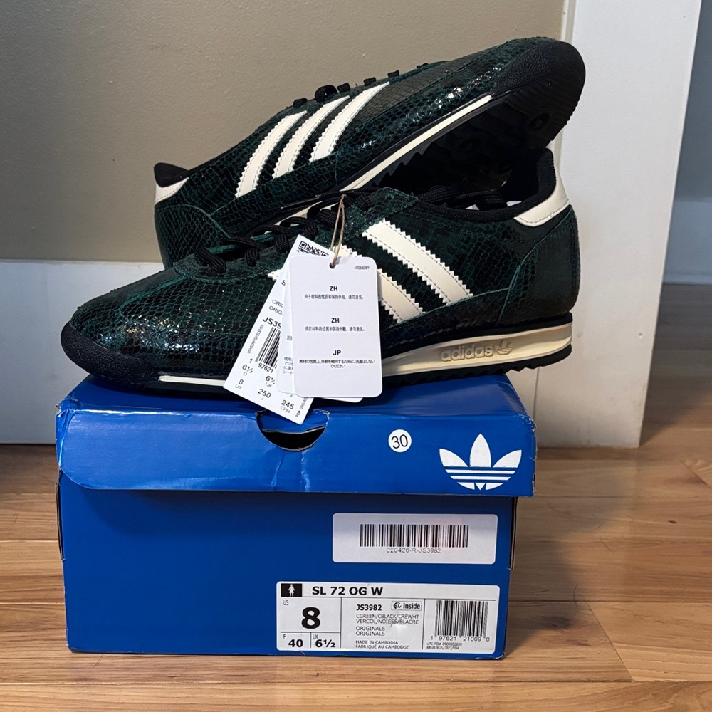 Adidas SL 72 OG W Dark Green and White Sneakers